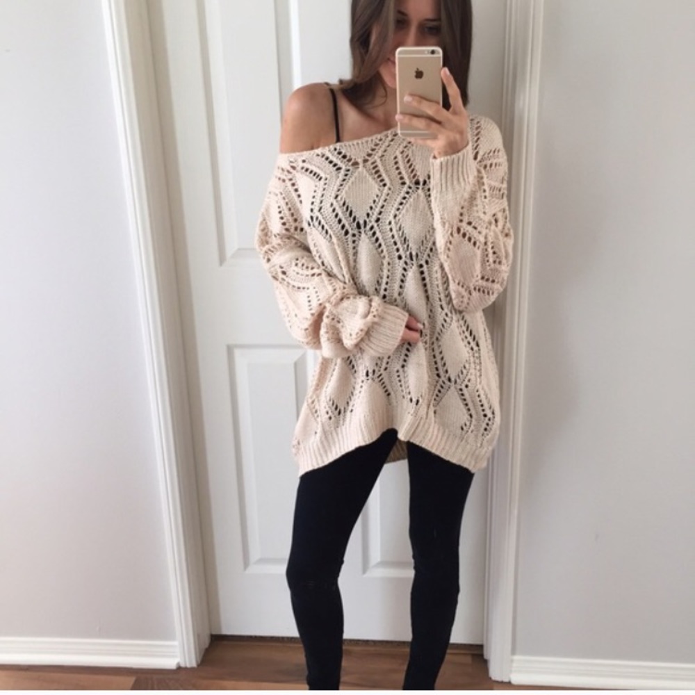 Ivory Decorative Knit Pullover